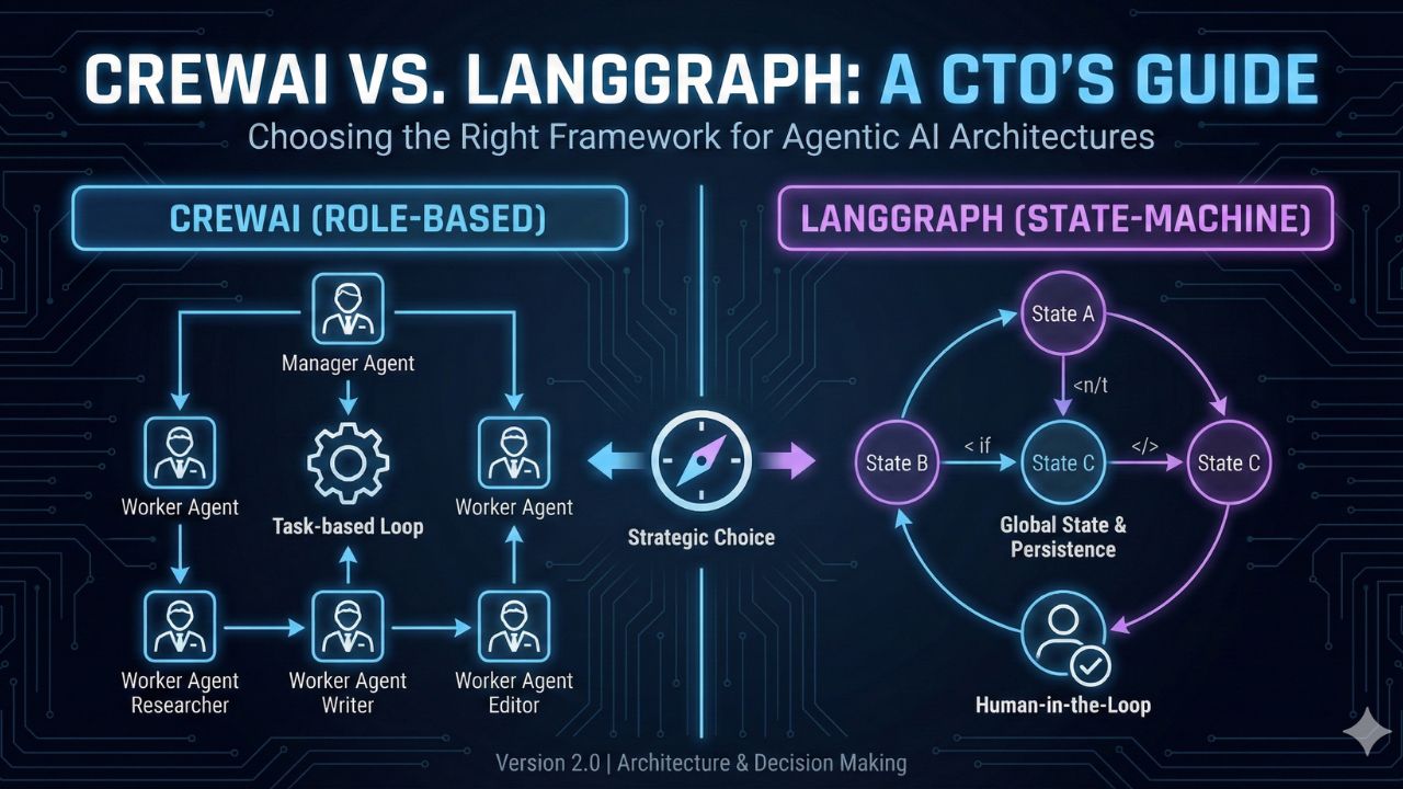 CrewAI vs LangGraph Architecture Comparison Diagram