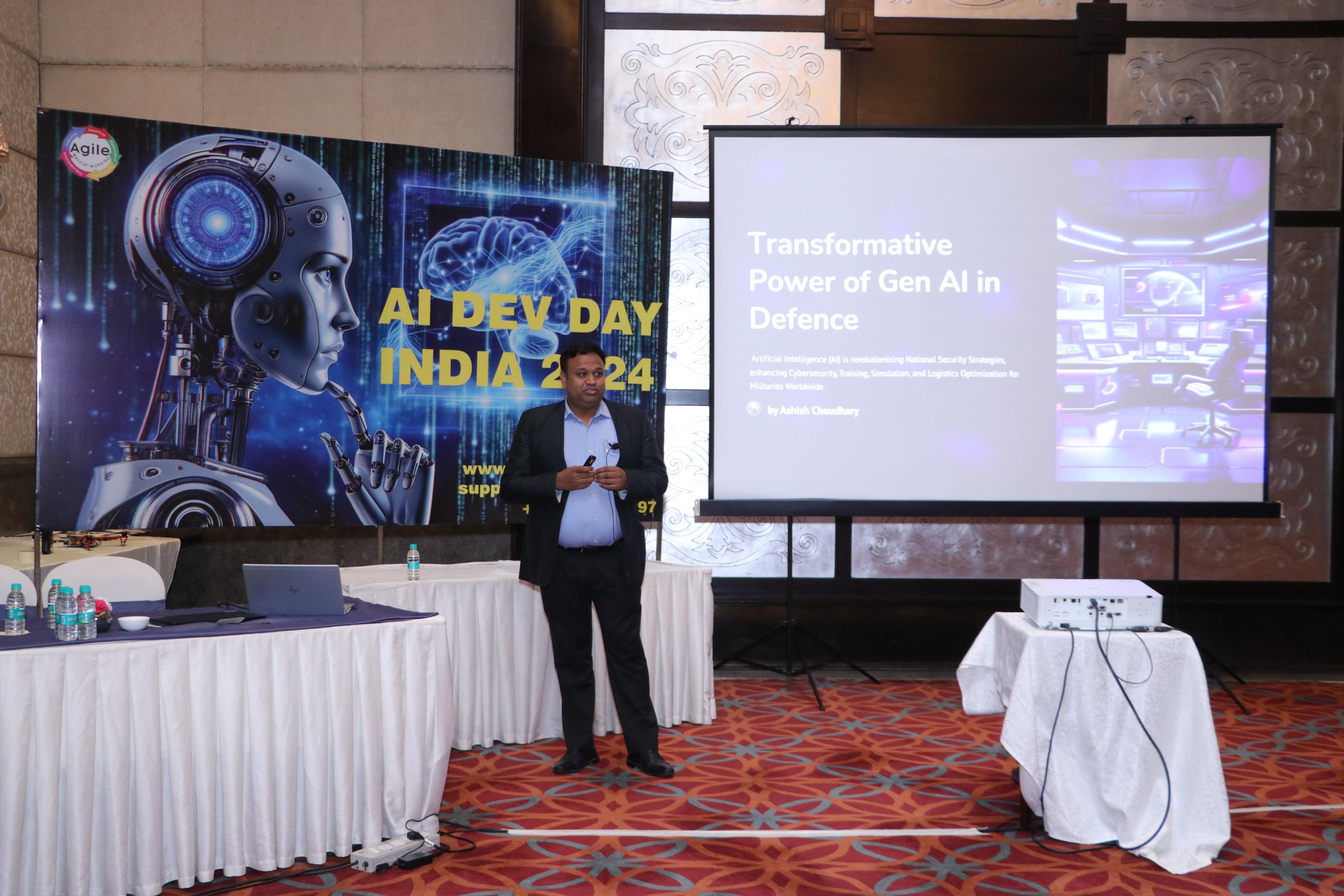 Ashish Choudhary presenting at AI Dev Day India 2024
