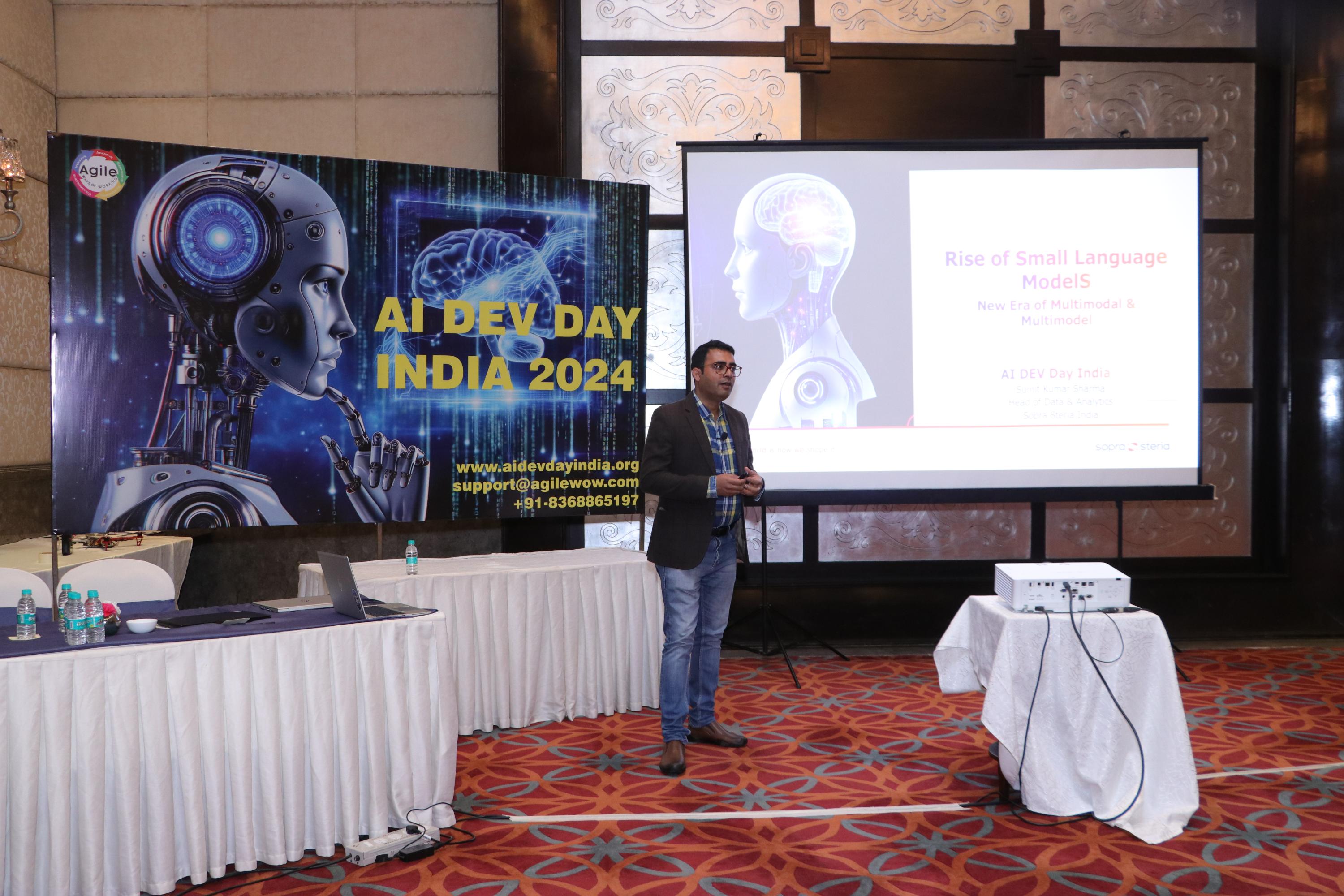 Sumit Sharma presenting at AI Dev Day India 2024